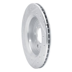 Saab 9-3 Brake Rotor (1) - Rear Right - R1 Concepts - Drilled & Slotted - Silver - `08-`11